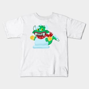 Hodag in Snowman Kids T-Shirt